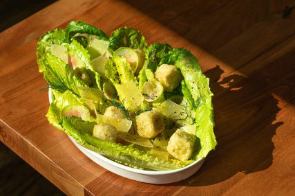table view of caesar tofu salad